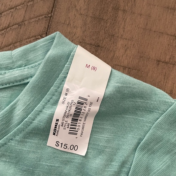 Bundle of Kids Favorite Varsity Tee Shirts size 8- Yellow Pink Blue Turquoise - Picture 5 of 9